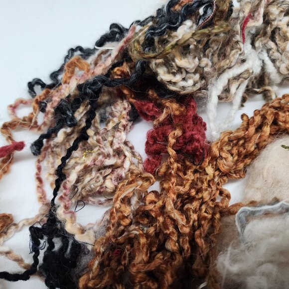 Throwsters Waste Hand Dyed Silk Wool Cotton Scrap Fibers For Crafting & Felting - Picture 11 of 12